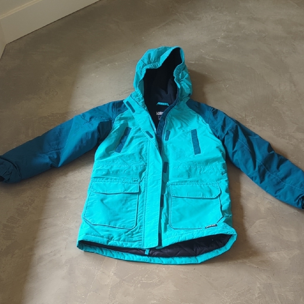 Lands' End Blue Ski and Winter Coat with Hood and Insulation